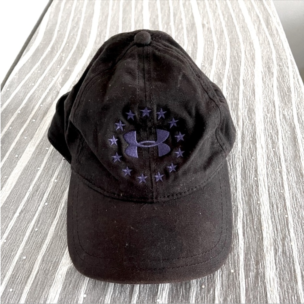 Under Armour Black Cap with Purple Logo